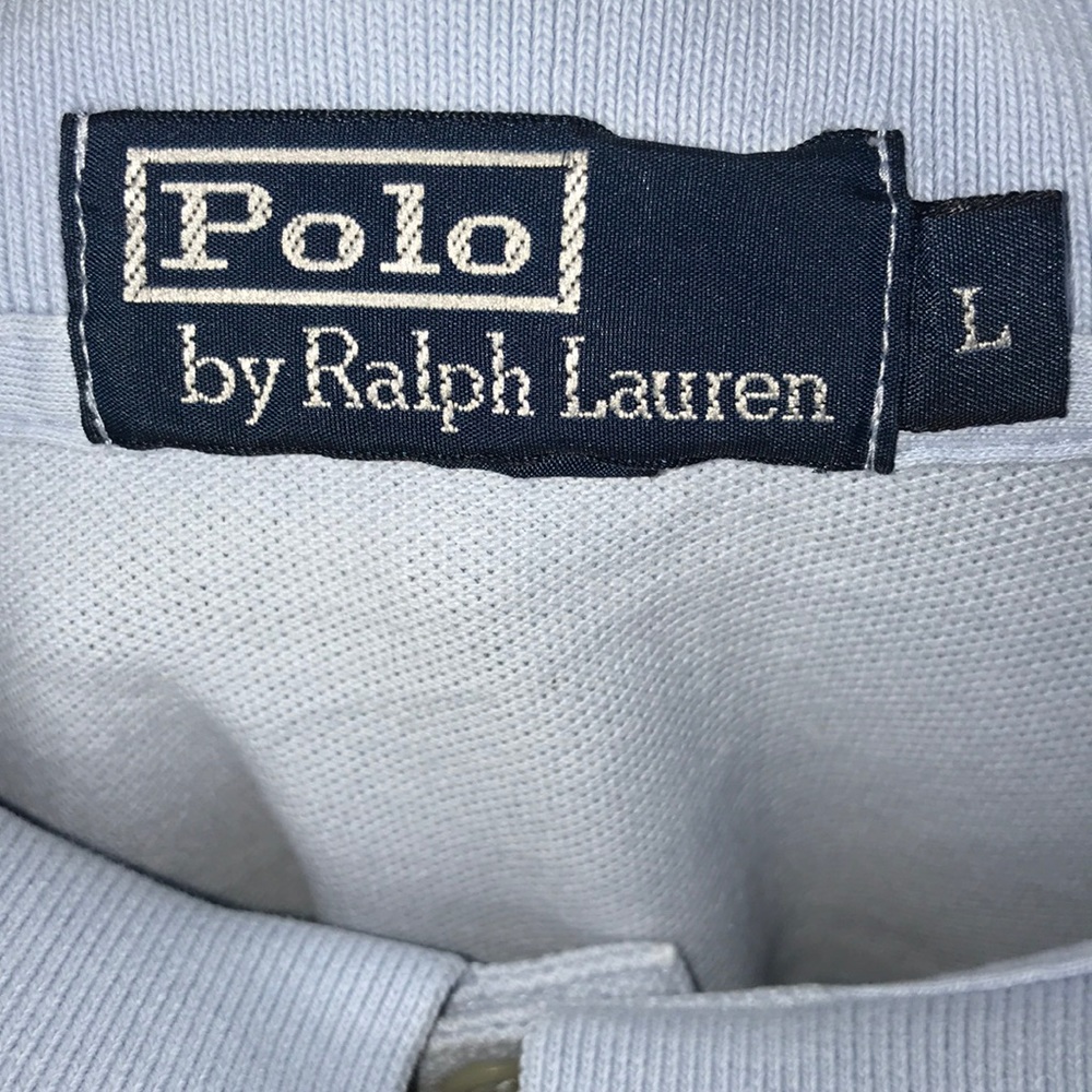 Large short sleeve Polo light blue shirt